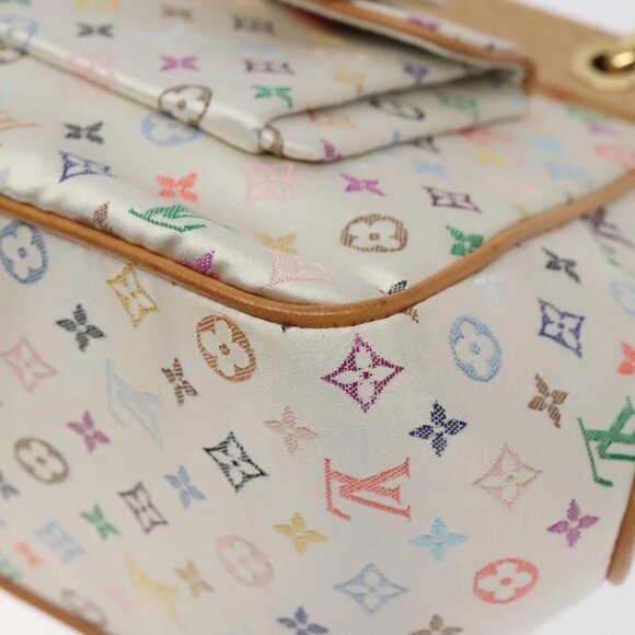 LOUIS VUITTON Monogram Multicolor Abelia Bag Satin White M92936 LV Auth sw895V - Picture 10 of 16